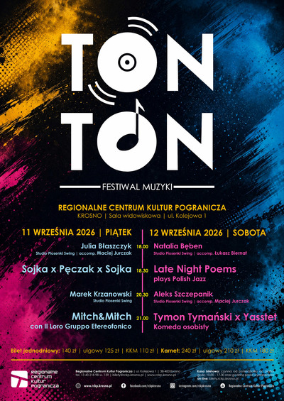 Plakat wydarzenia:  TON TON. FESTIWAL MUZYKI. DZIEŃ PIERWSZY